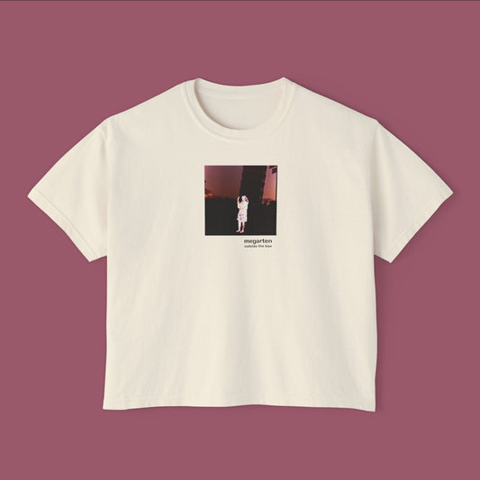 Wearable Art Boxy Tee – "Holding Up the Leaning Tower with a Painted Negative"