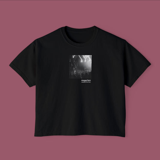 Wearable Art Boxy Tee – "Light Trails at the Concert"