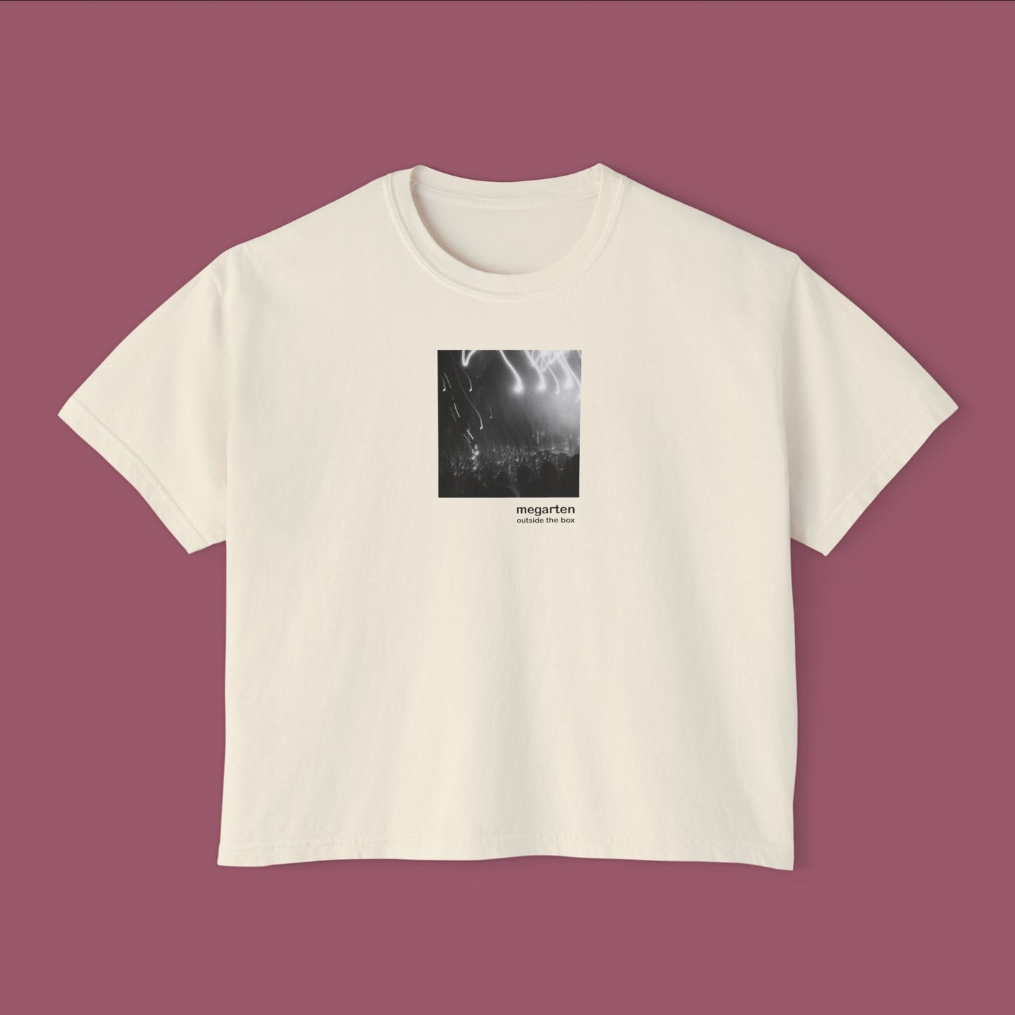 Wearable Art Boxy Tee – "Light Trails at the Concert"