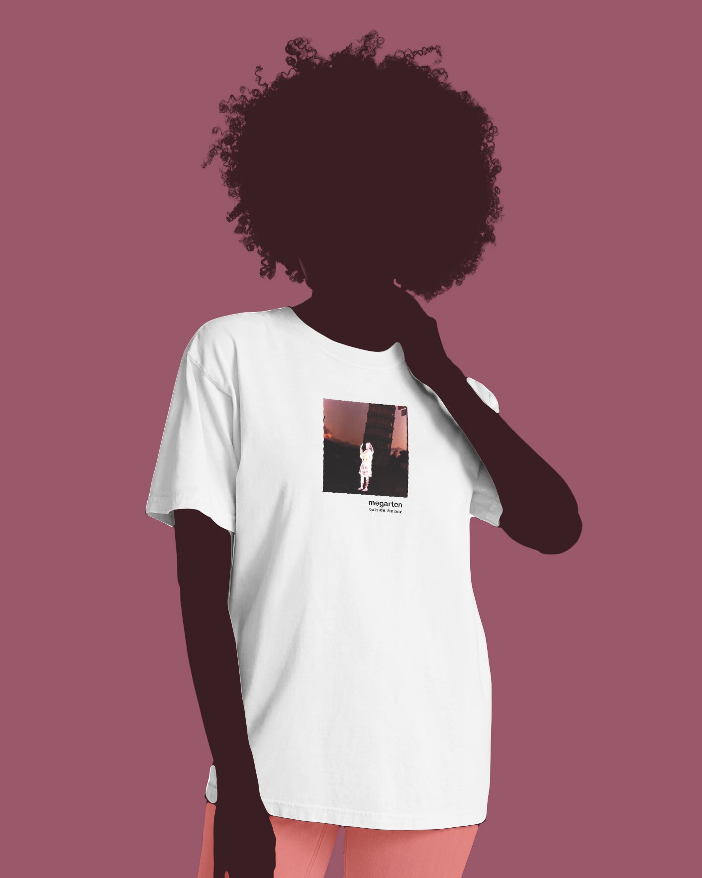 Wearable Art Unisex Tee – "Holding Up the Leaning Tower with a Painted Negative"