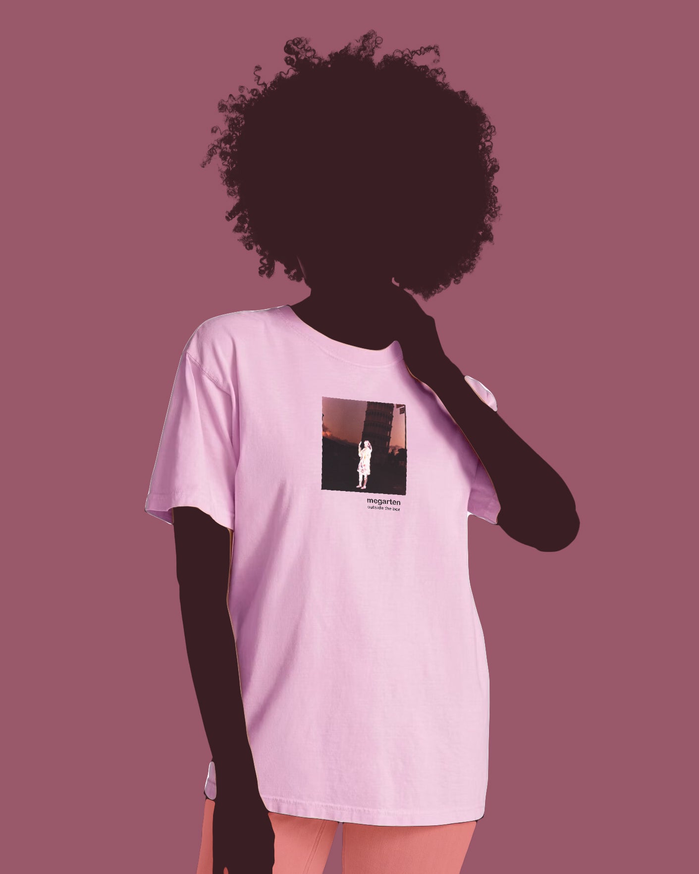 Wearable Art Unisex Tee – "Holding Up the Leaning Tower with a Painted Negative"