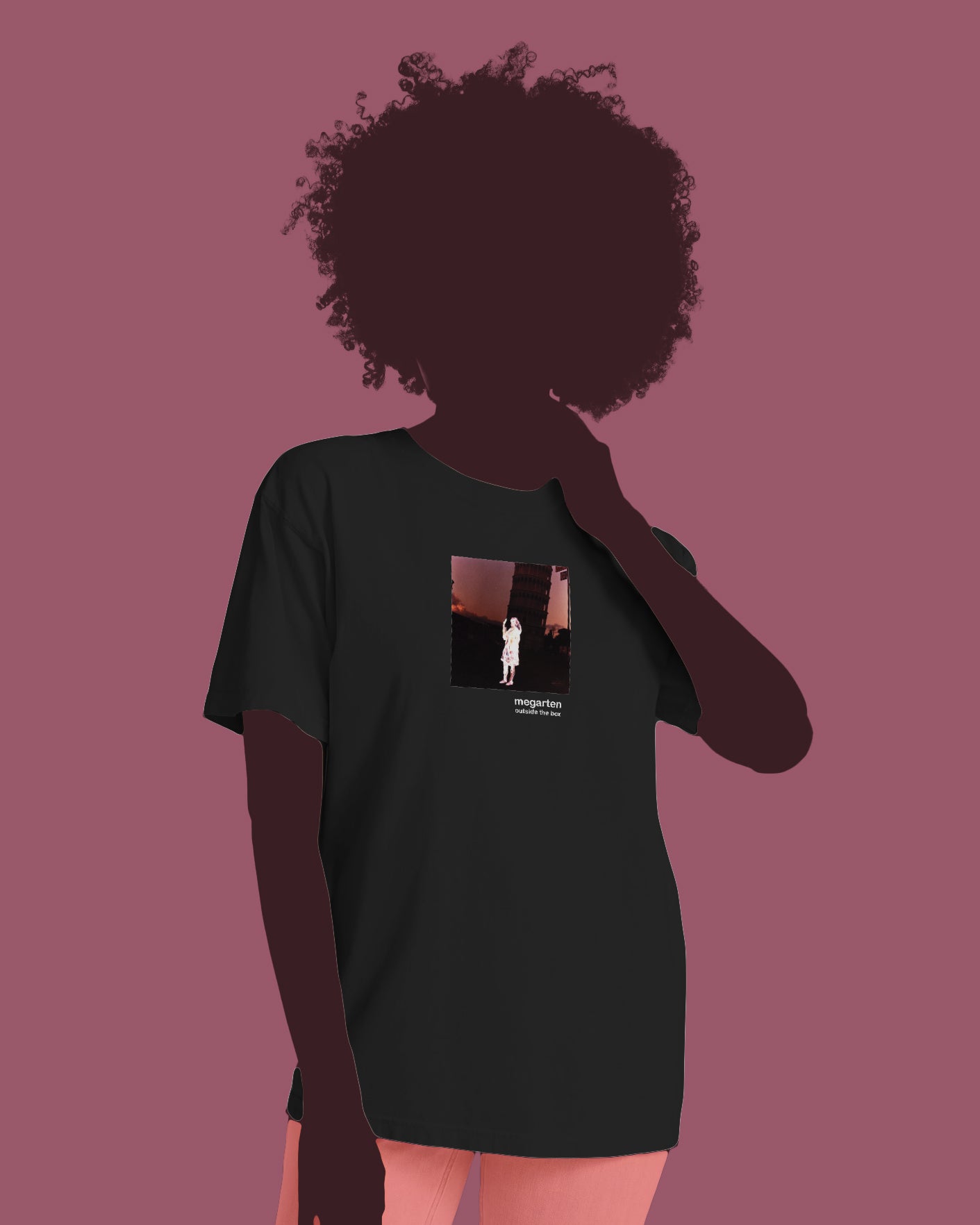 Wearable Art Unisex Tee – "Holding Up the Leaning Tower with a Painted Negative"