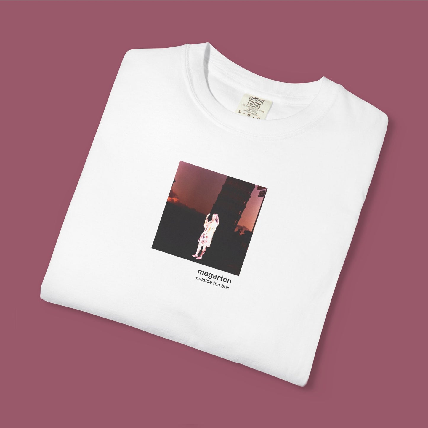 Wearable Art Unisex Tee – "Holding Up the Leaning Tower with a Painted Negative"