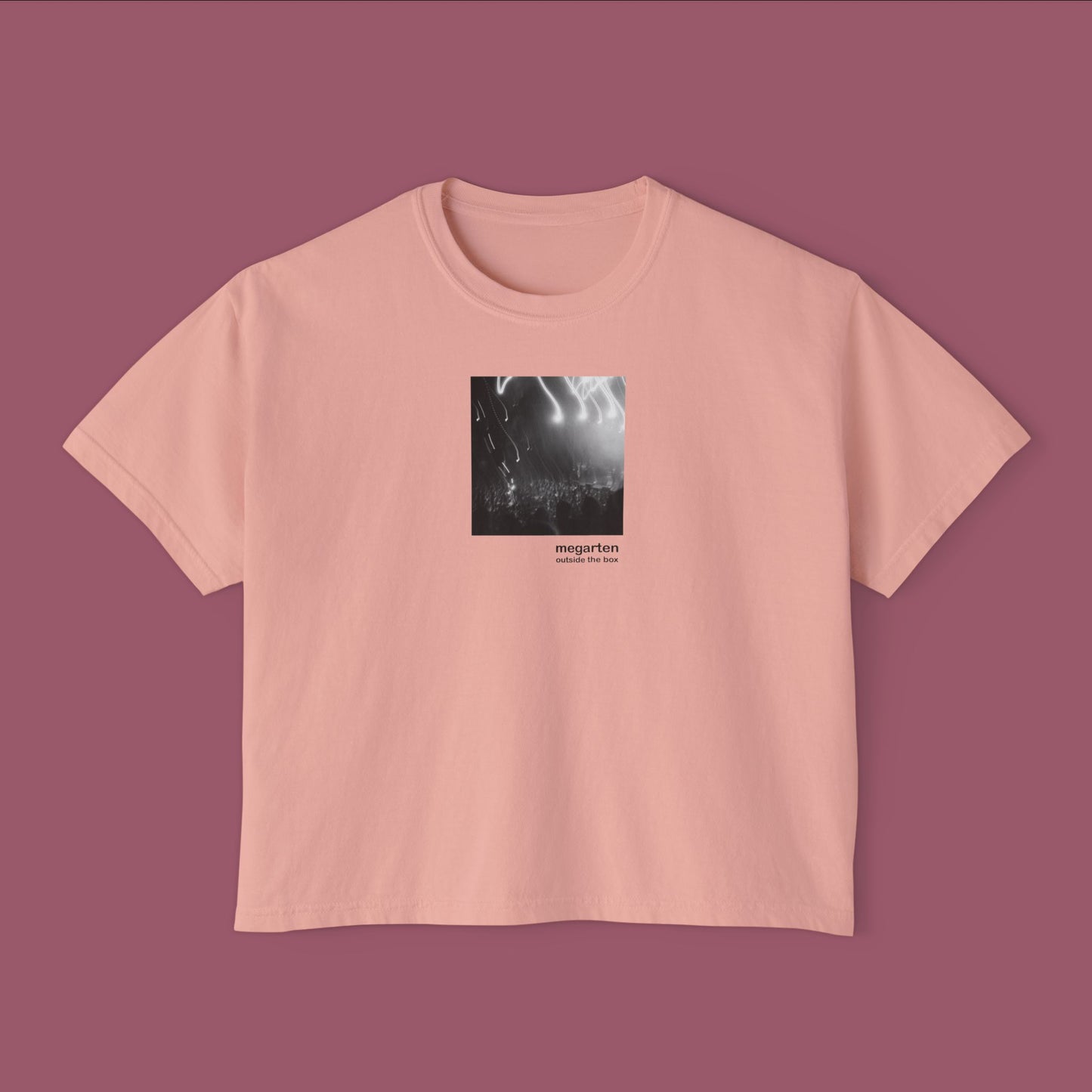 Wearable Art Boxy Tee – "Light Trails at the Concert"