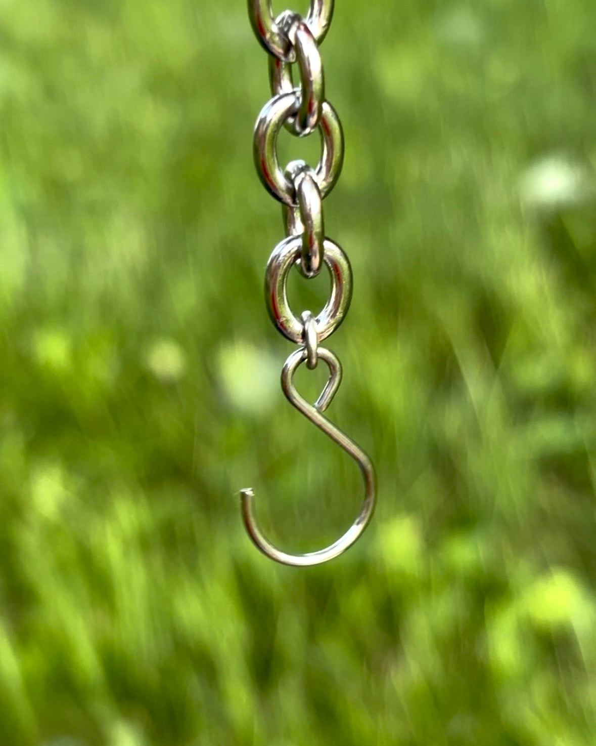 Decorative Hanging Stained-Glass Photograph – Square, Thick Chain, “Light Trails at the Concert”
