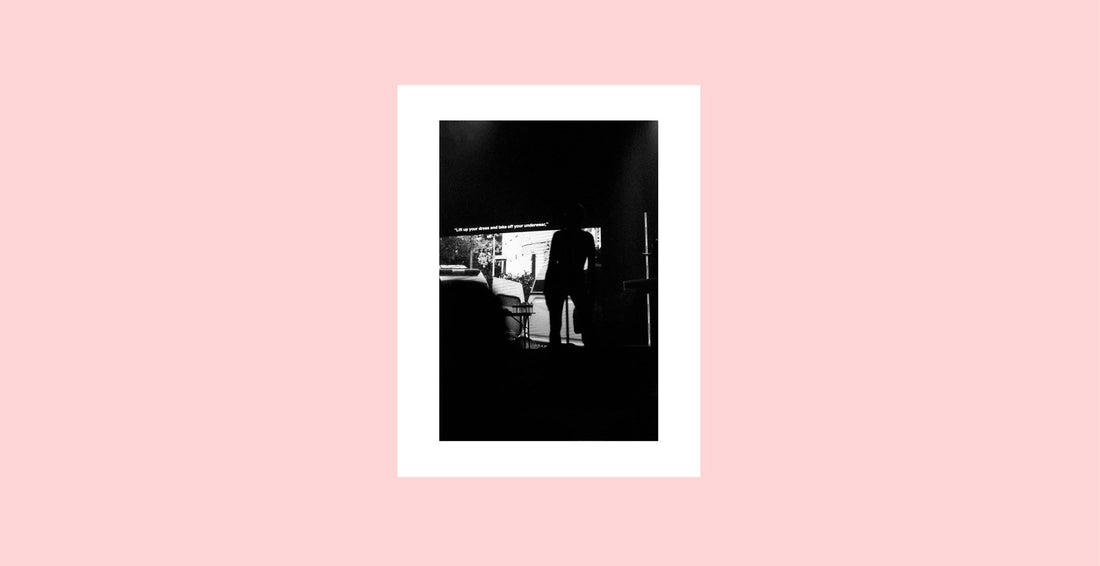 “Lift Your Dress,” from Below the Larynx, black & white 35mm film, 2023