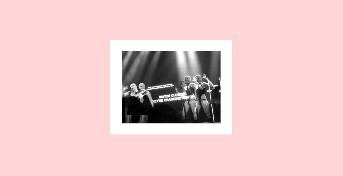"Pussy Riot Says: Watch Closely," from Below the Larynx, black & white 35mm film, 2022
