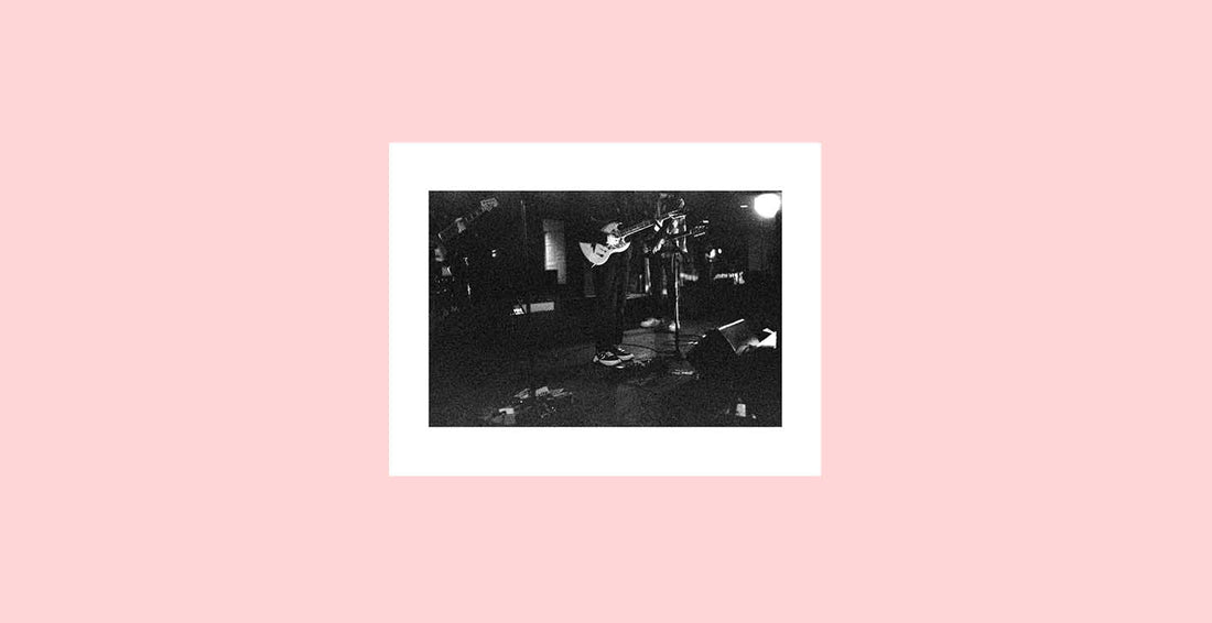“DeSouza on Guitar,” from Below the Larynx, black & white 35mm film, 2022