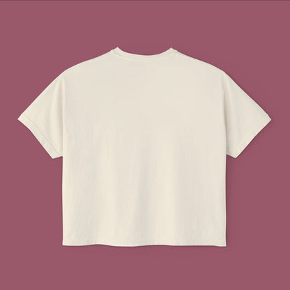 Wearable Art Boxy Tee – "Holding Up the Leaning Tower with a Painted Negative"