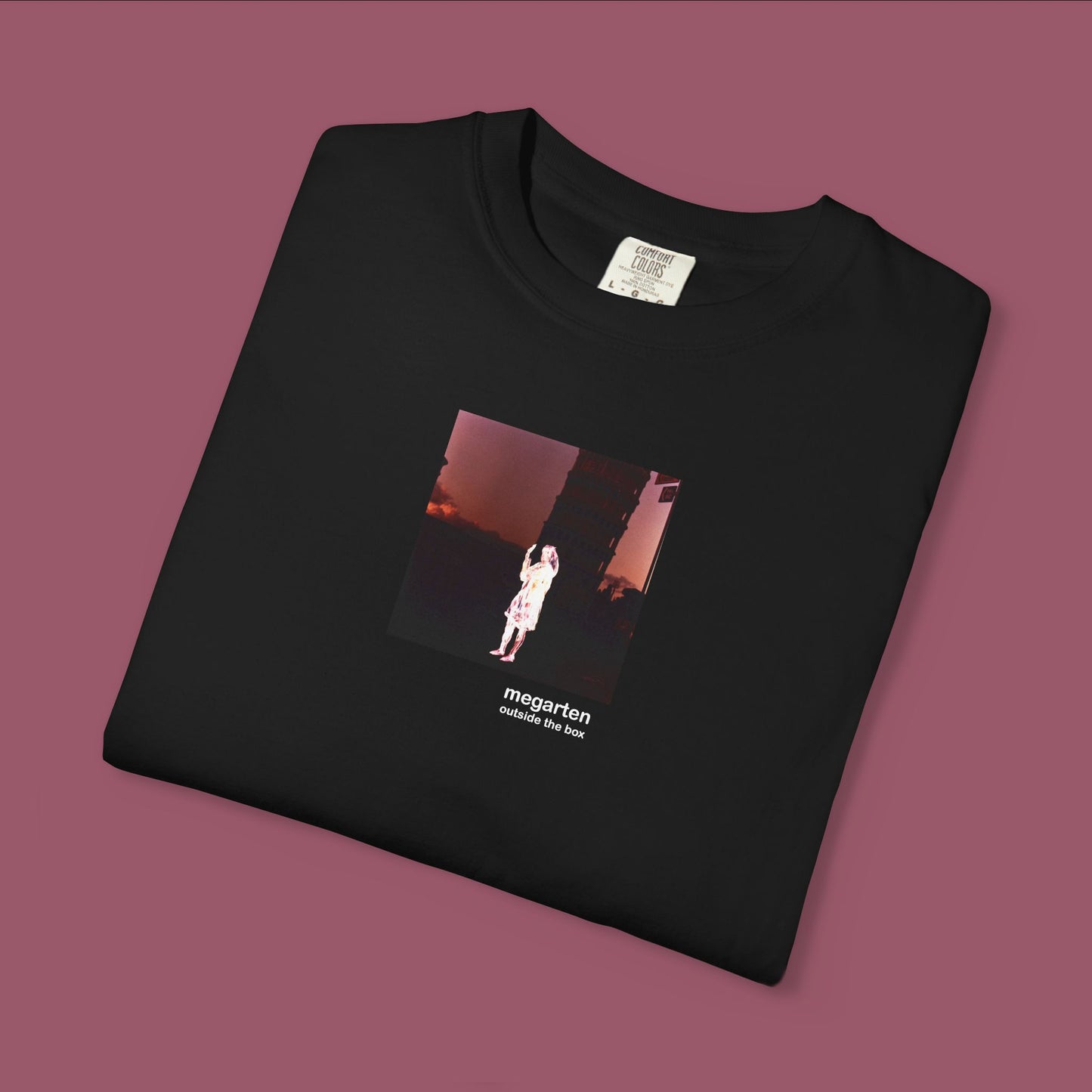 Wearable Art Unisex Tee – "Holding Up the Leaning Tower with a Painted Negative"