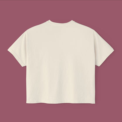 Wearable Art Boxy Tee – "Barcelona Tram and Street Art, Dual Exposed"