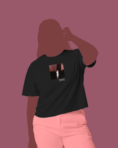 Wearable Art Boxy Tee – "Holding Up the Leaning Tower with a Painted Negative"