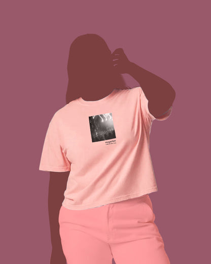 Wearable Art Boxy Tee – "Light Trails at the Concert"