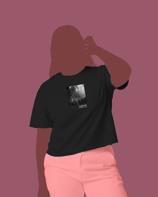 Wearable Art Boxy Tee – "Light Trails at the Concert"