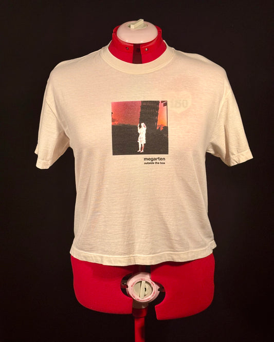 Wearable Art Boxy Tee – "Holding Up the Leaning Tower with a Painted Negative"