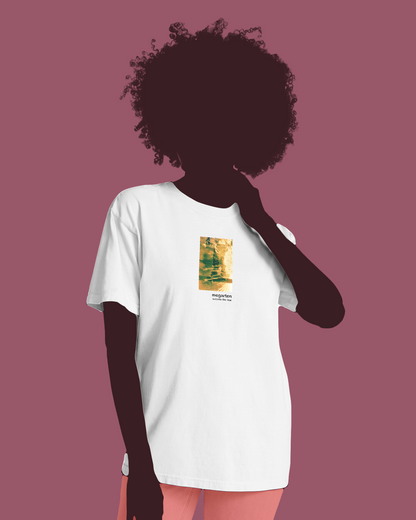 Wearable Art Unisex Tee – "Correfoc Sparks Over MACBA Skater, Dual Exposed"