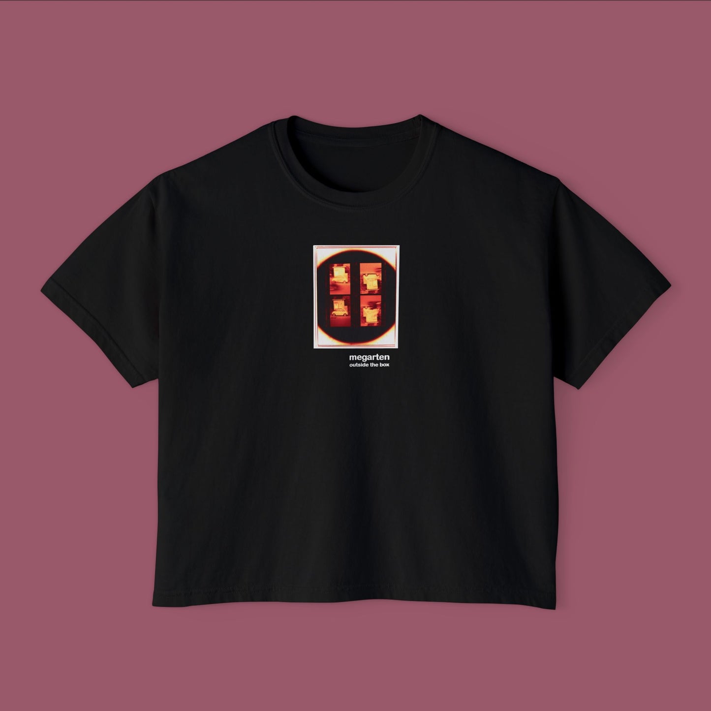 Wearable Art Boxy Tee – "Parked Car in Positano, Enlarged"
