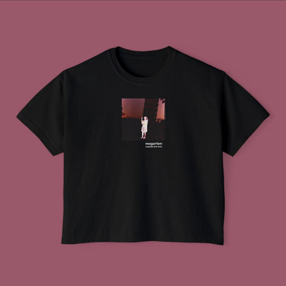 Wearable Art Boxy Tee – "Holding Up the Leaning Tower with a Painted Negative"