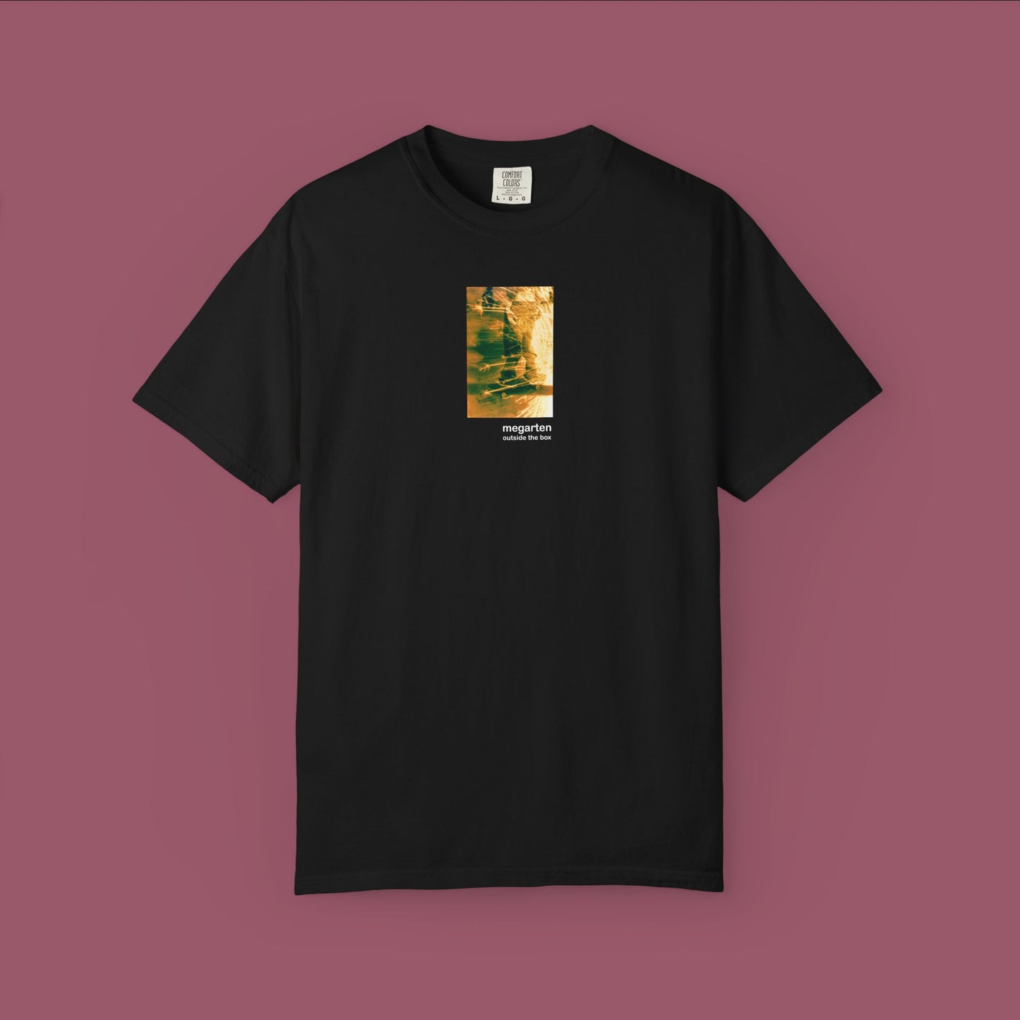 Wearable Art Unisex Tee – "Correfoc Sparks Over MACBA Skater, Dual Exposed"