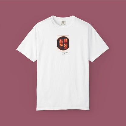 Wearable Art Unisex Tee – "Men’s Room in a Plzeň Lokal, Enlarged"