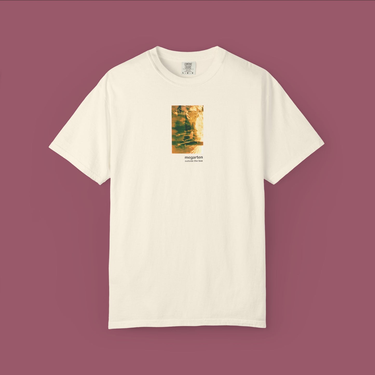 Wearable Art Unisex Tee – "Correfoc Sparks Over MACBA Skater, Dual Exposed"