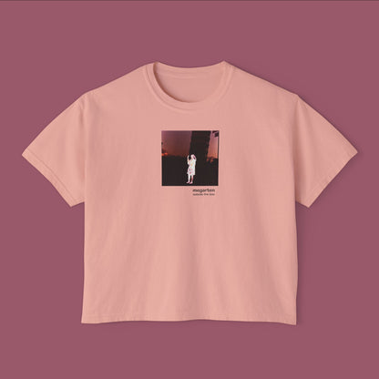 Wearable Art Boxy Tee – "Holding Up the Leaning Tower with a Painted Negative"
