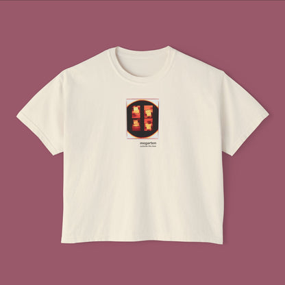 Wearable Art Boxy Tee – "Parked Car in Positano, Enlarged"