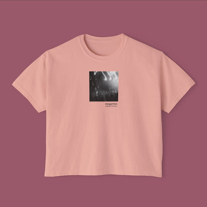 Wearable Art Boxy Tee – "Light Trails at the Concert"