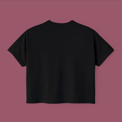 Wearable Art Boxy Tee – "Holding Up the Leaning Tower with a Painted Negative"