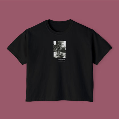 Wearable Art Boxy Tee – "The Knotted Tree of Elizabeth Park"