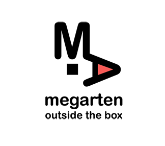 megarten logo with slogan outside the box